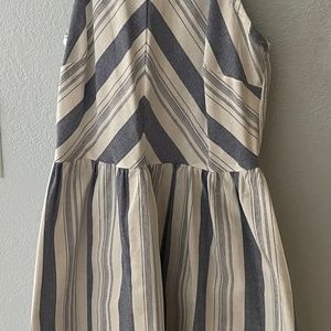 Blue and white striped sundress